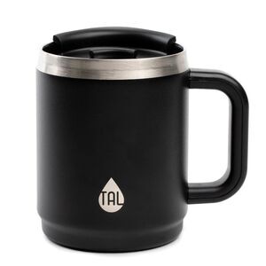 TAL Stainless Steel Boulder Coffee Mug 14oz Black Sliding Splash-Proof Lid NEW